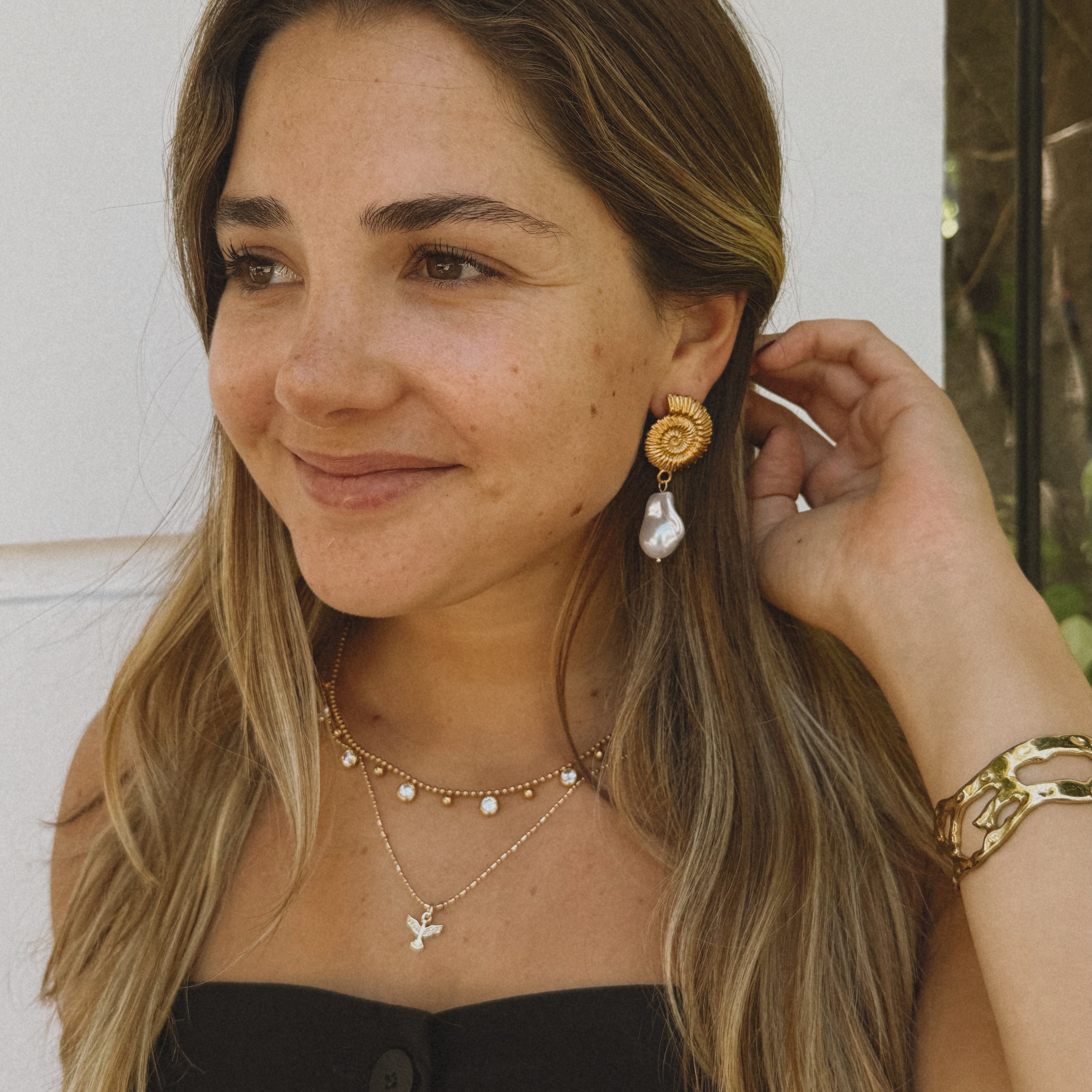 Aros | Caracol y perla