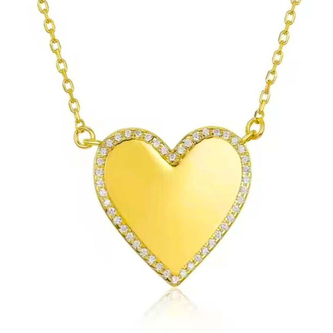 Collar | Corazón Grabado Oro