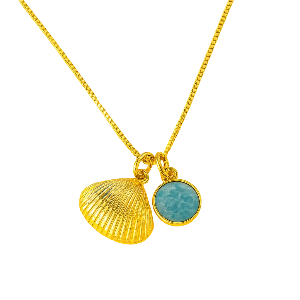Collar | Almeja + Piedra Turquesa S