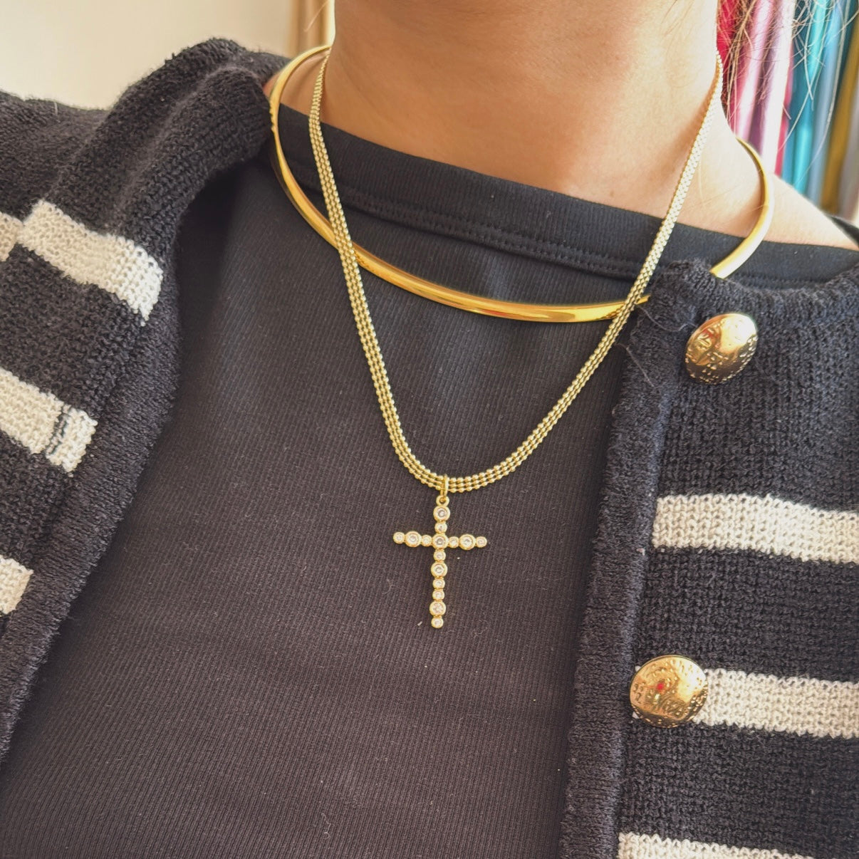 Cadenita | Cruz brillante xl