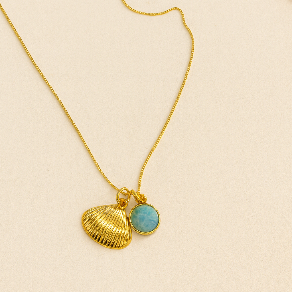 Collar | Almeja + Piedra Turquesa S