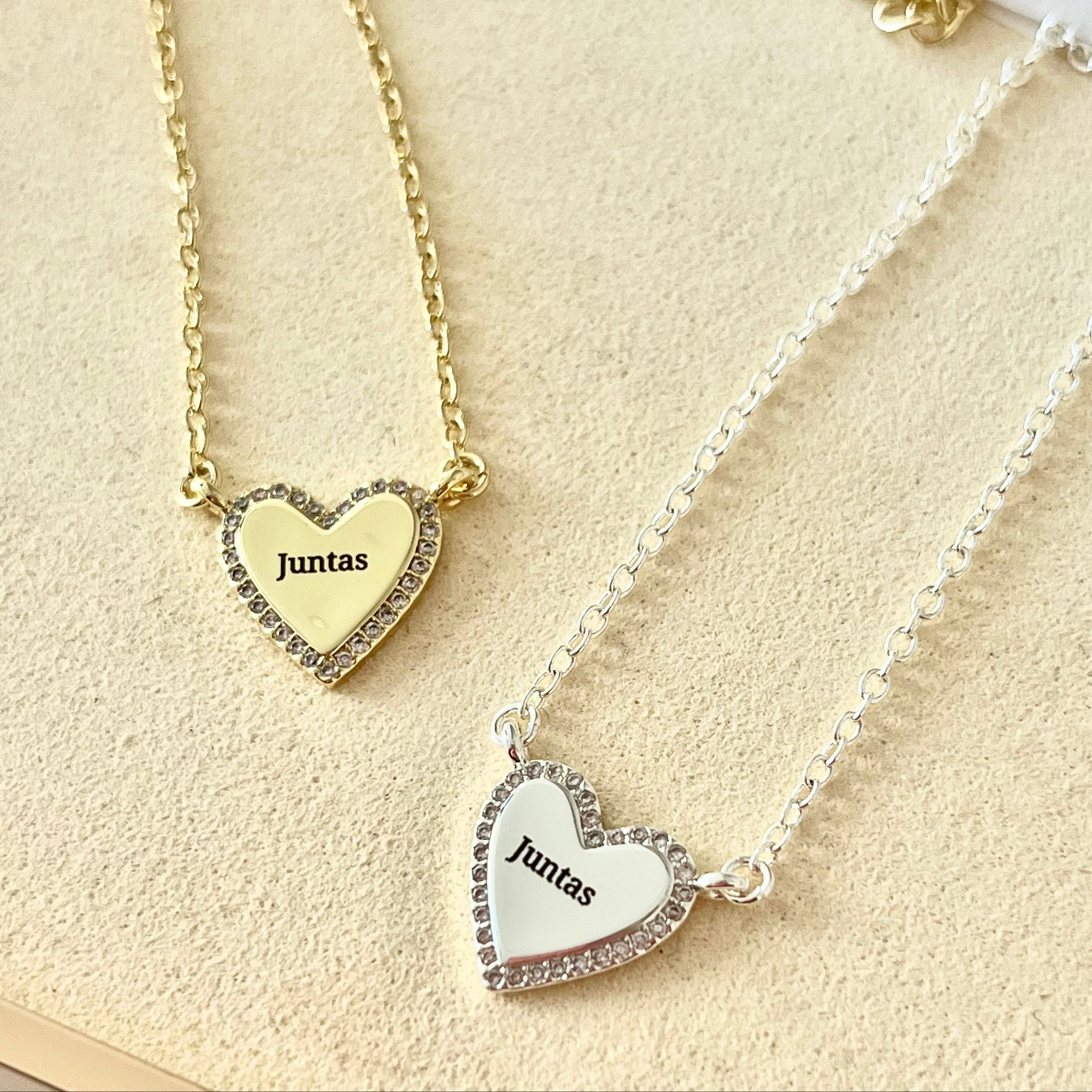 Collar | Corazón Grabado Plata