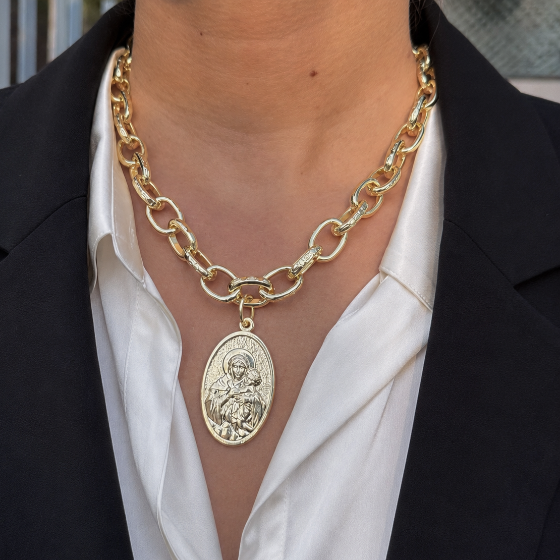 Collar | Virgen Maxi Ovalada