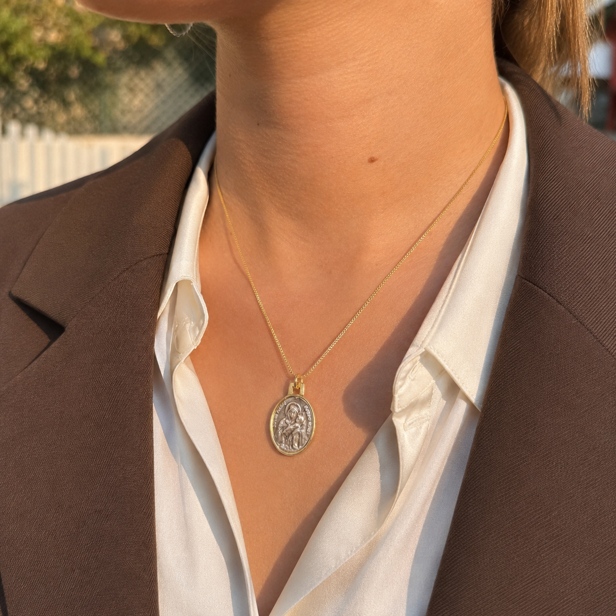 Collar | Escapulario Mini, Virgen de Schoenstatt y Sagrado Corazón