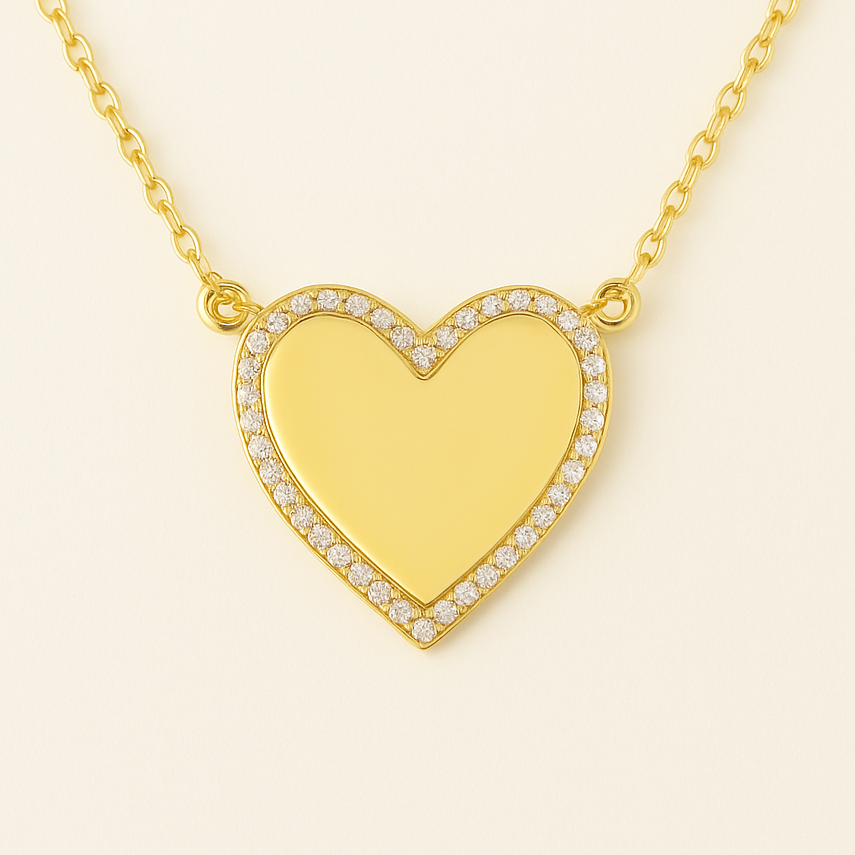 Collar | Corazón Grabado Oro