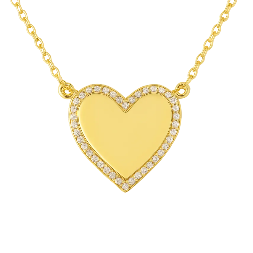 Collar | Corazón Grabado Oro