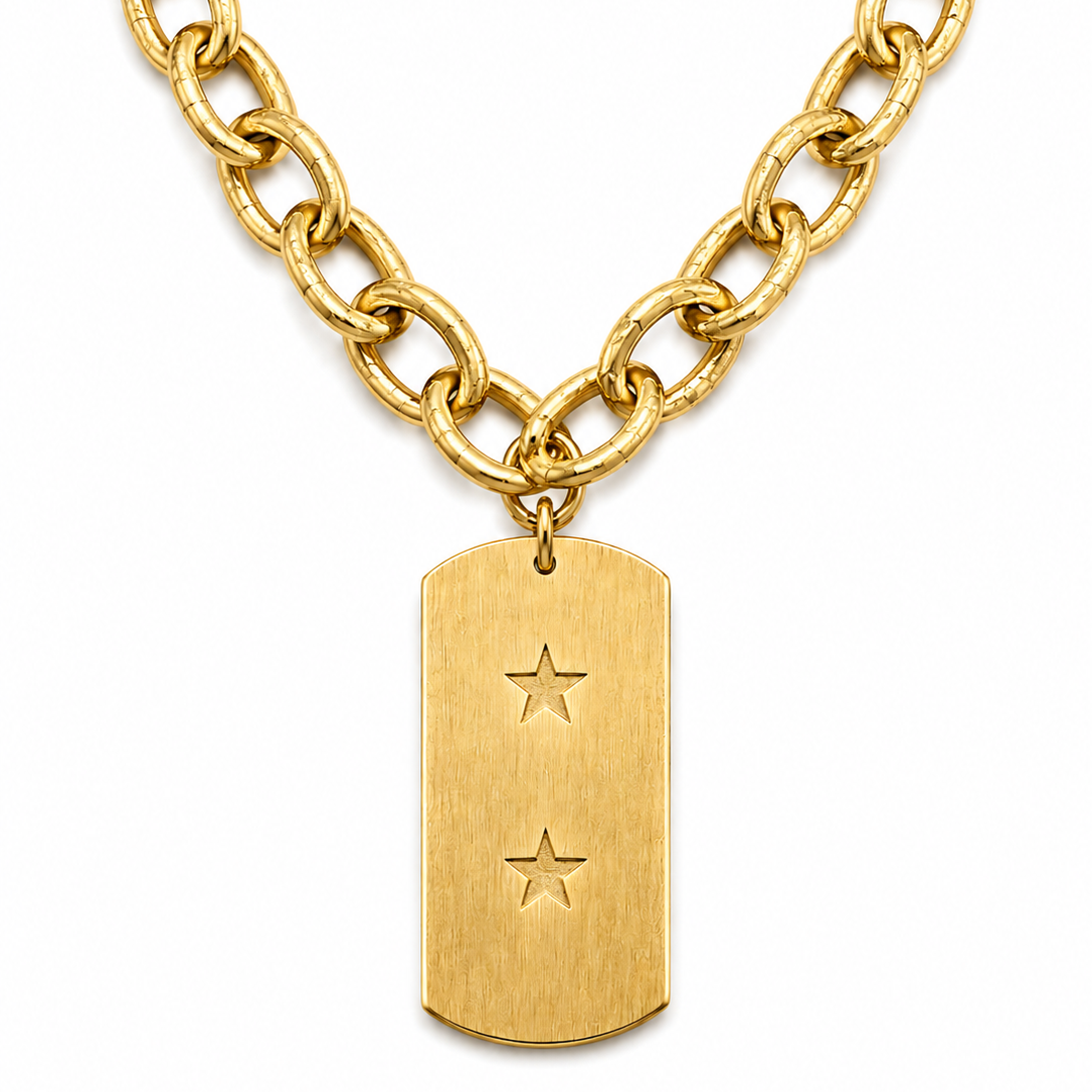 Collar | Placa Gold + Grabado