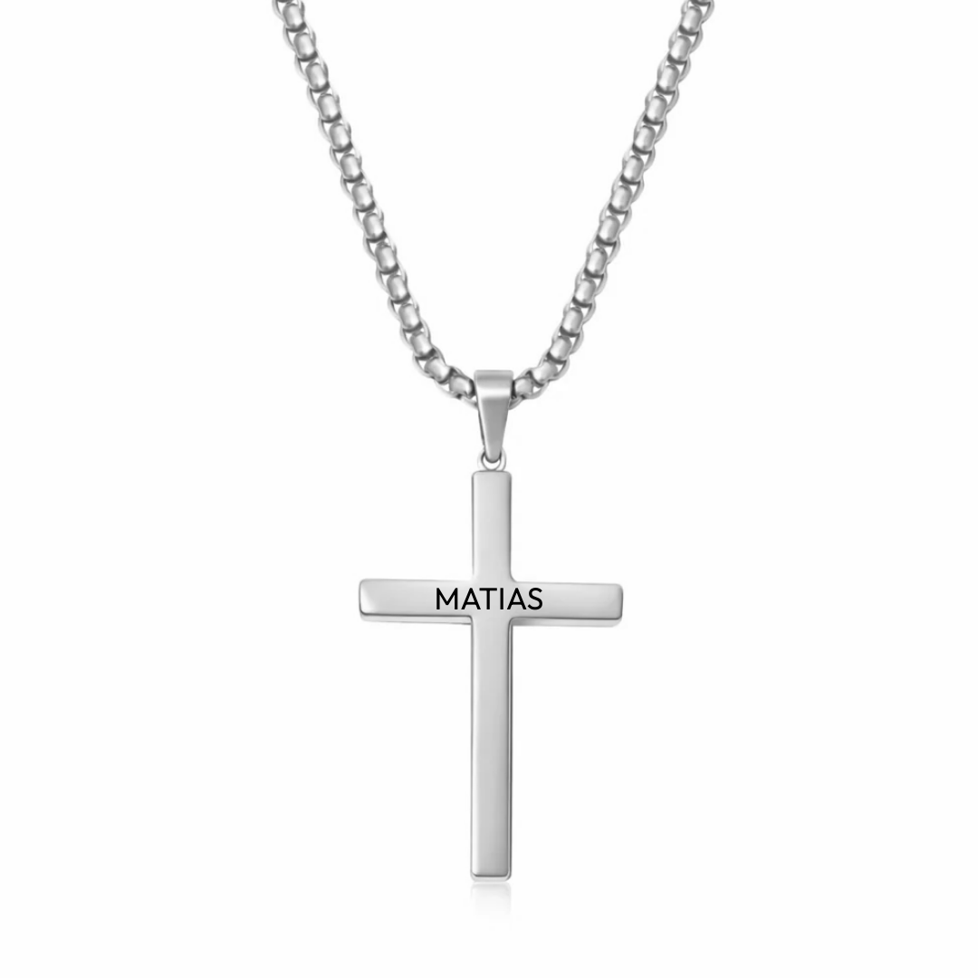 For Him | Collar Cruz Maxi Plata