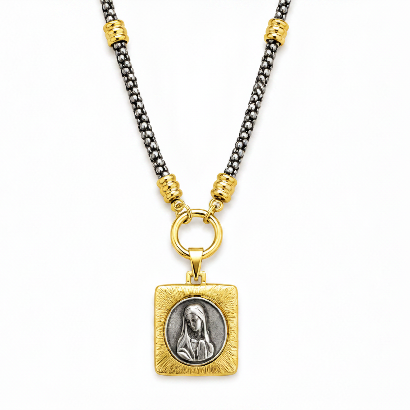 Collar | Peltre y virgen