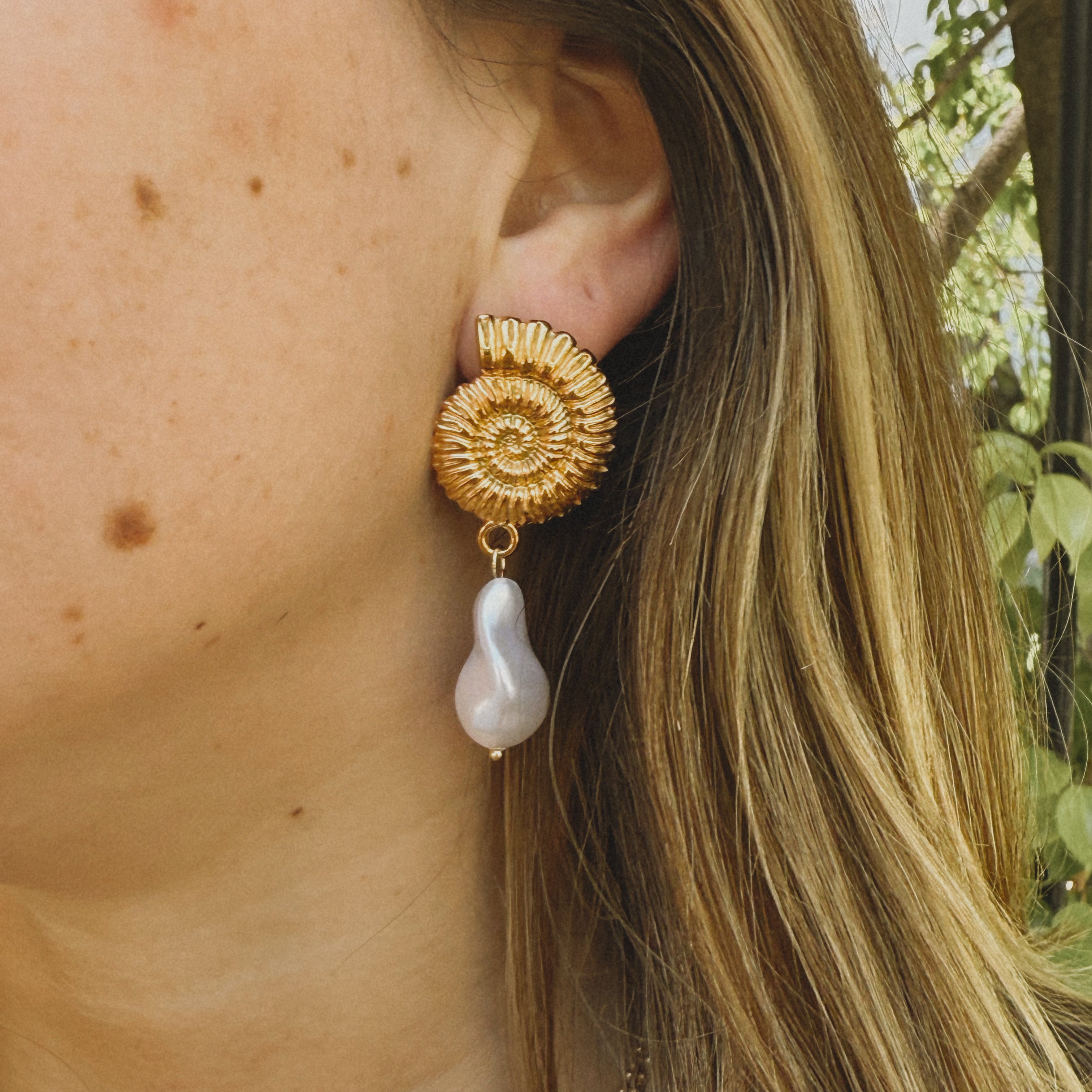 Aros | Caracol y perla