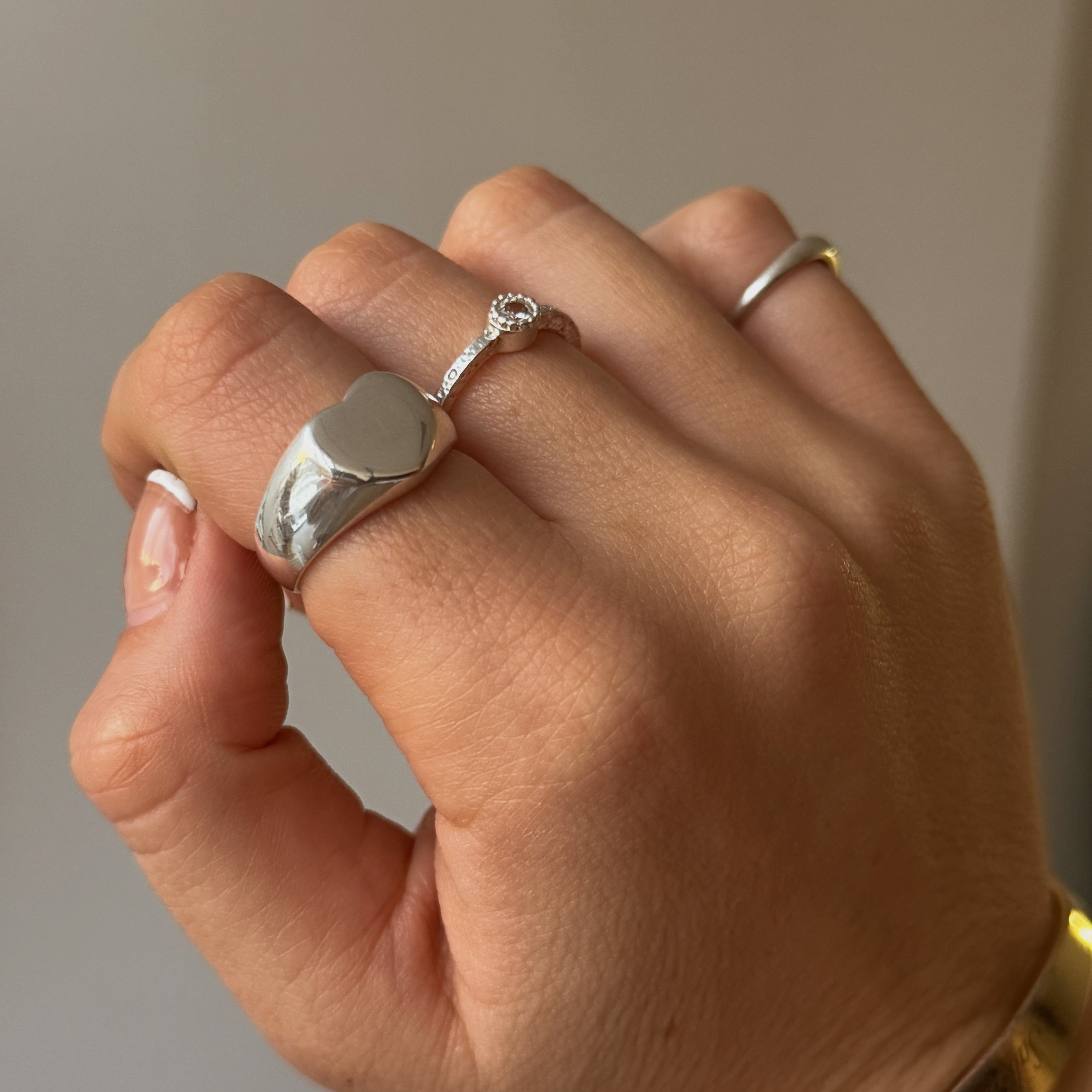 Anillo | Silver Heart Grabado