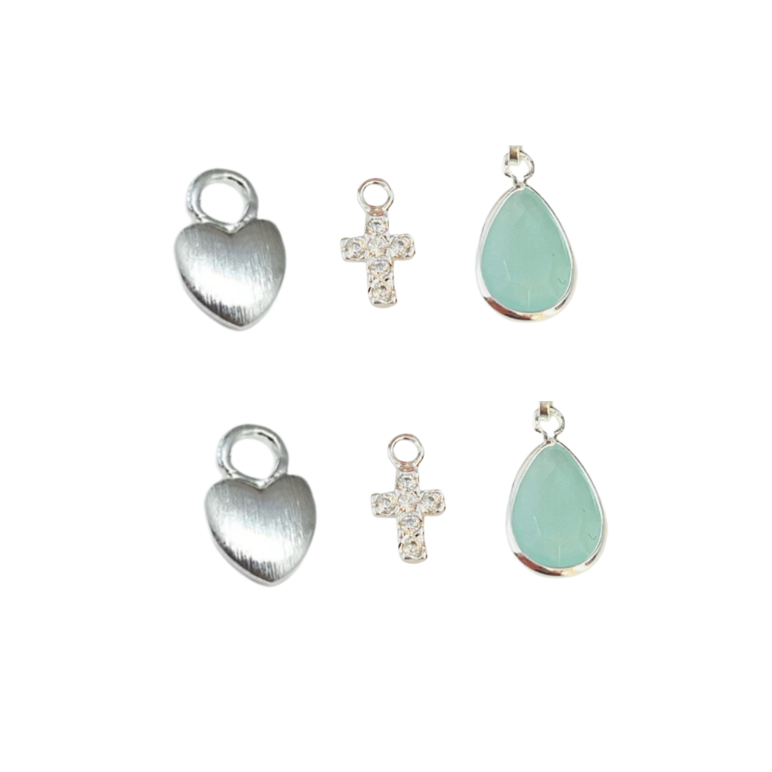 Charm Aros | Set Gota Color Silver