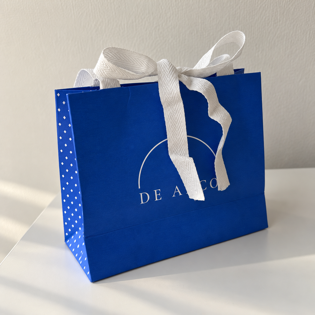 Bolsa de regalo De Arco azul con cinta
