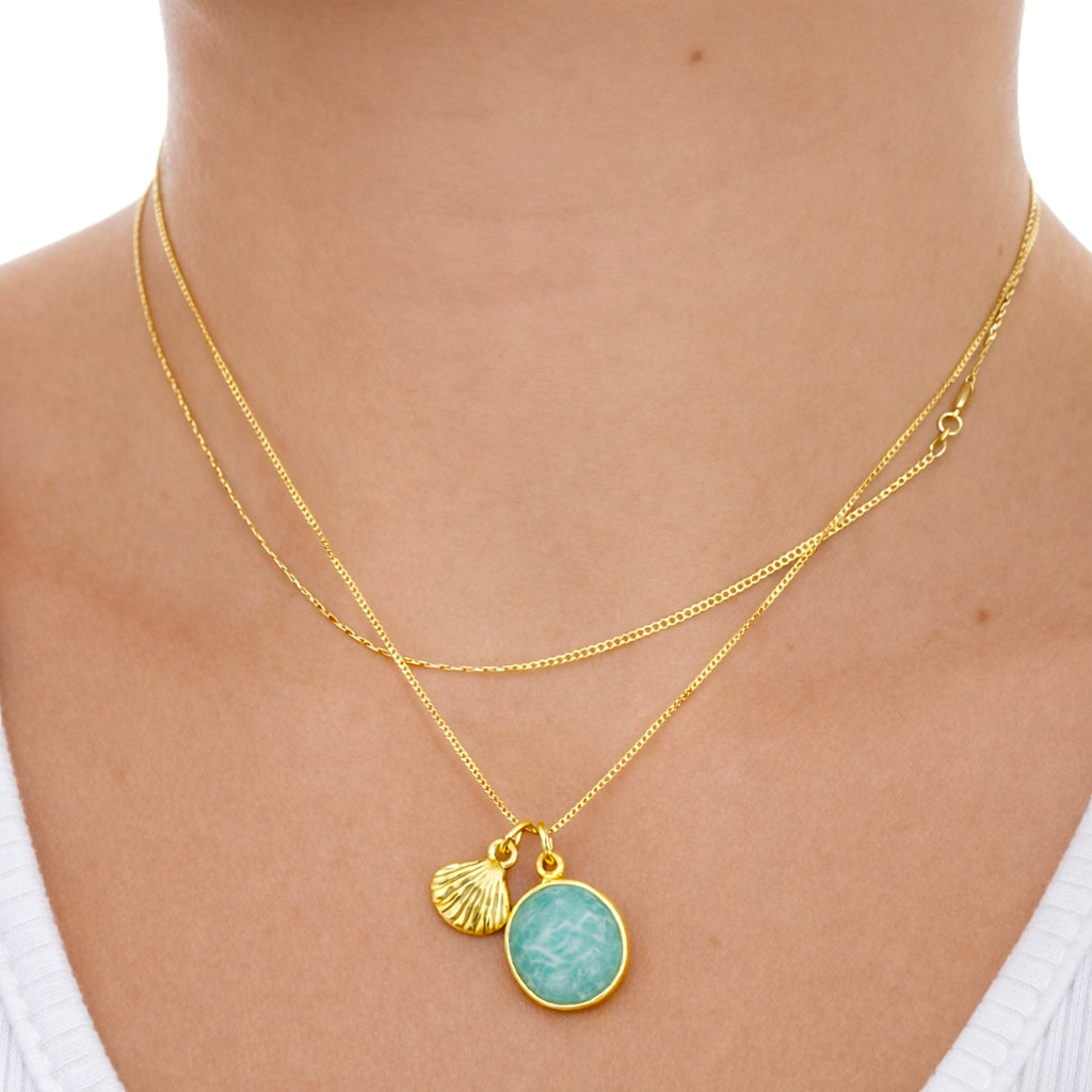 Collar | Almeja + Piedra Turquesa M