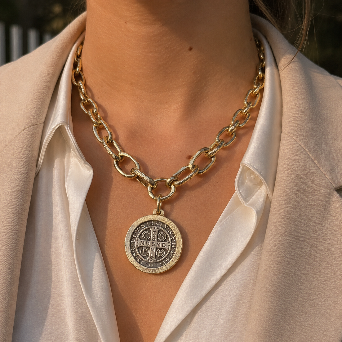 Collar | Maxi Padre Pio y San Benito