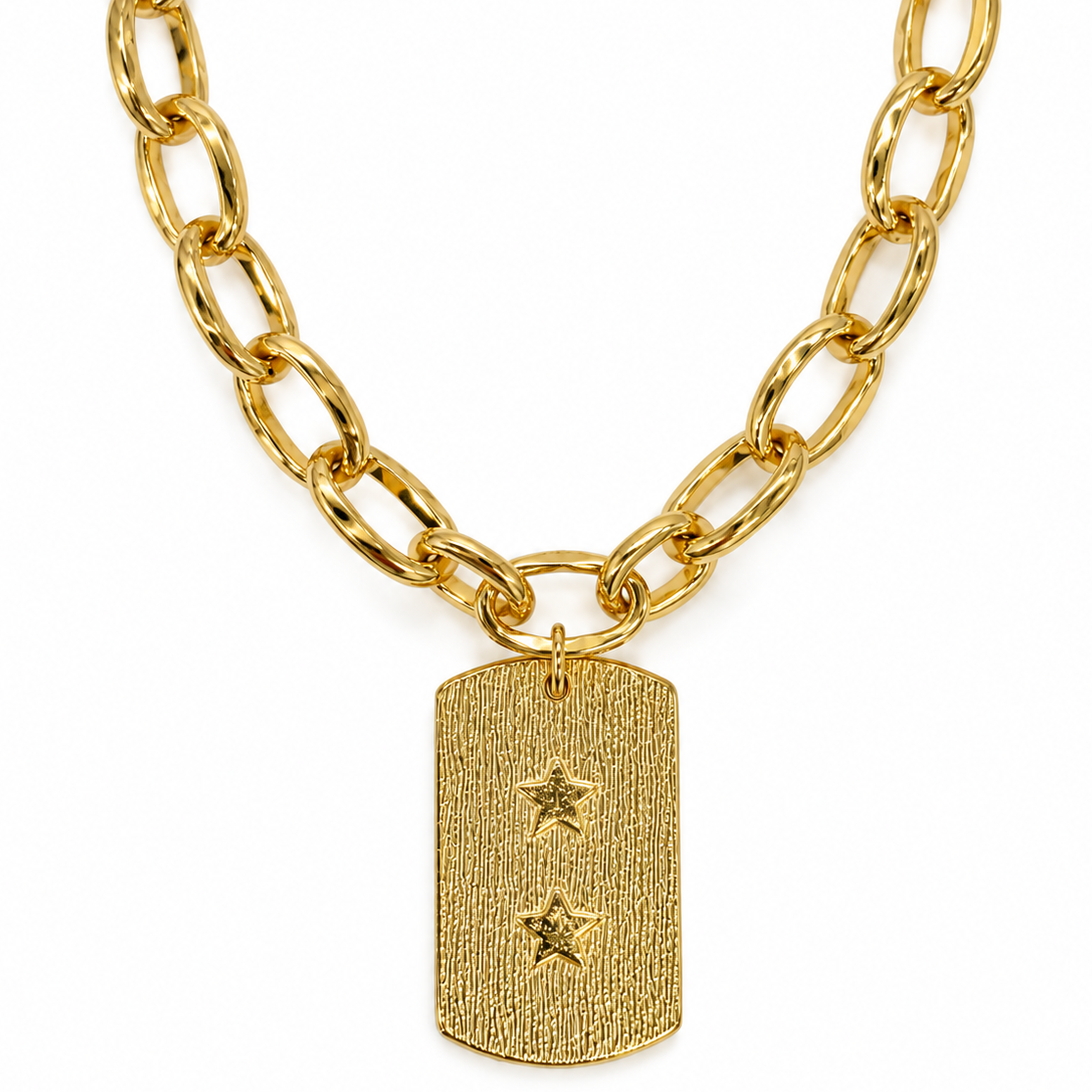 Collar | Placa Mediana Gold + Grabado