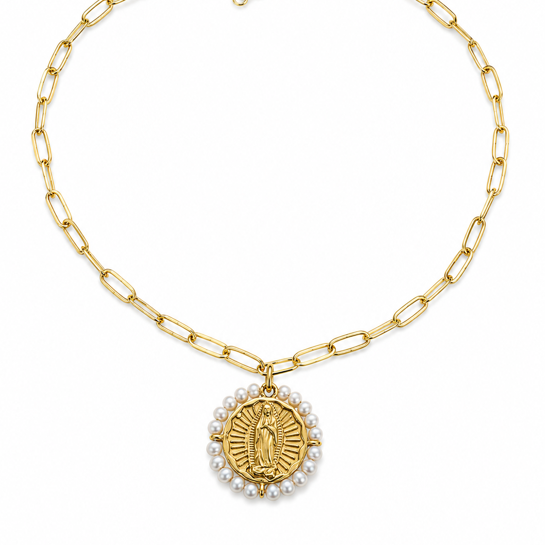 Collar | Virgen circular con perlas