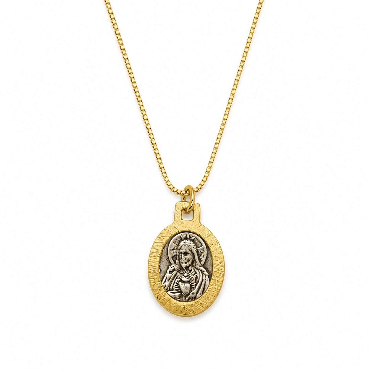 Collar | Escapulario Mini, Virgen de Schoenstatt y Sagrado Corazón
