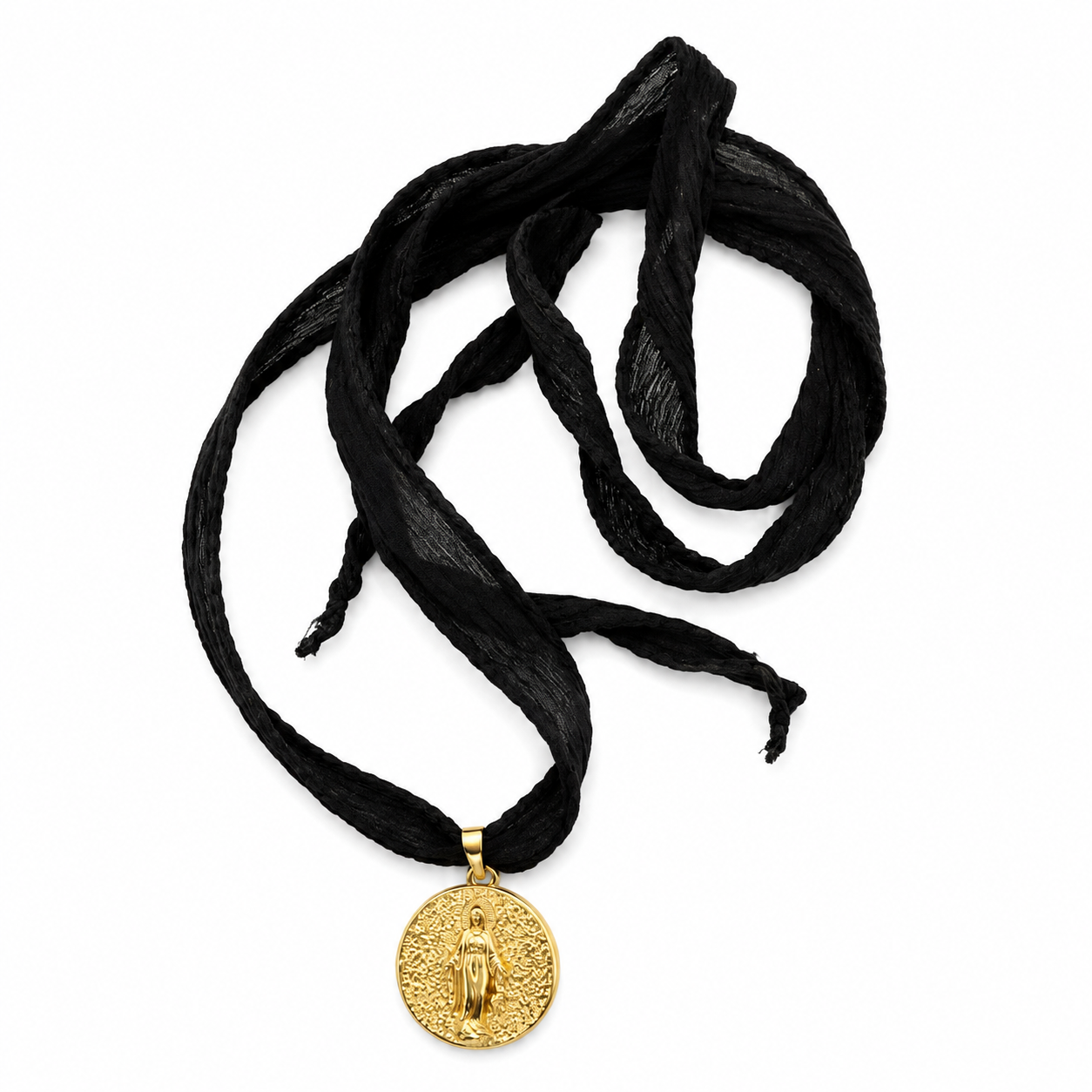 Collar | seda black + virgencita