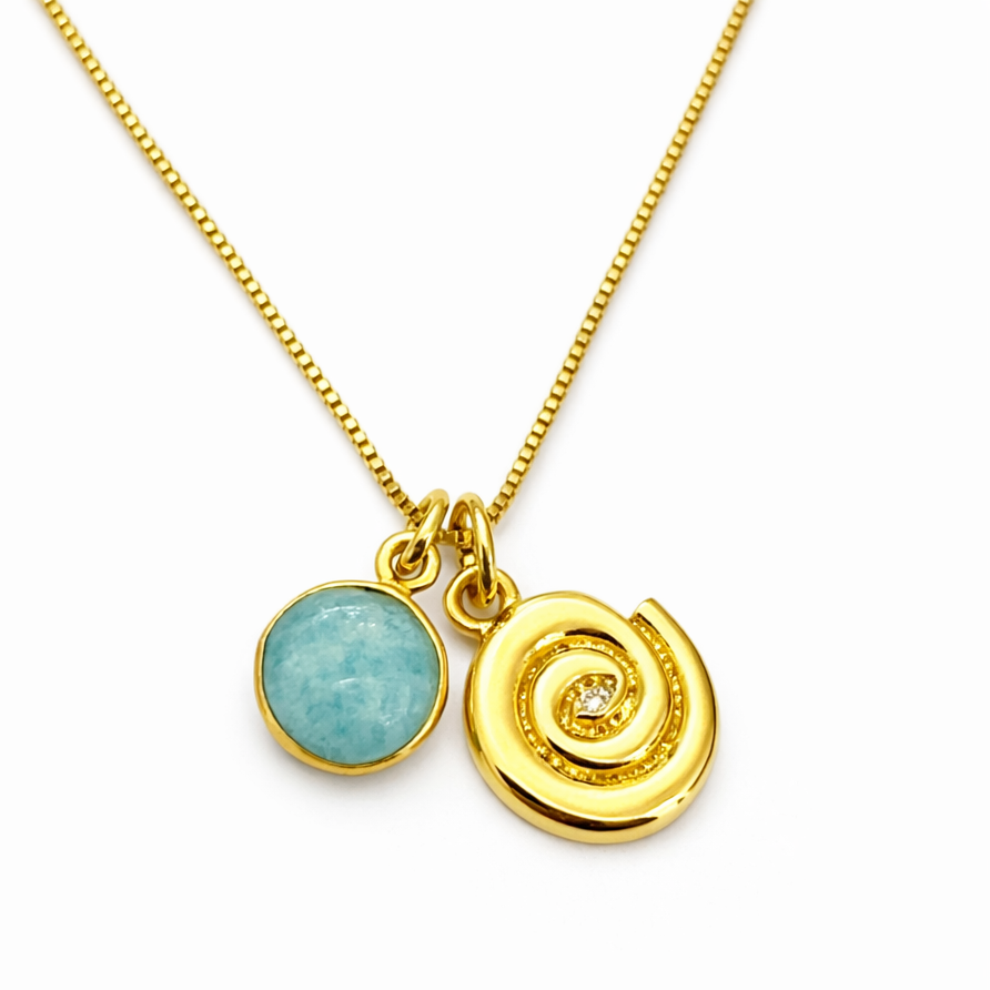 Collar | Almeja + Piedra Turquesa S