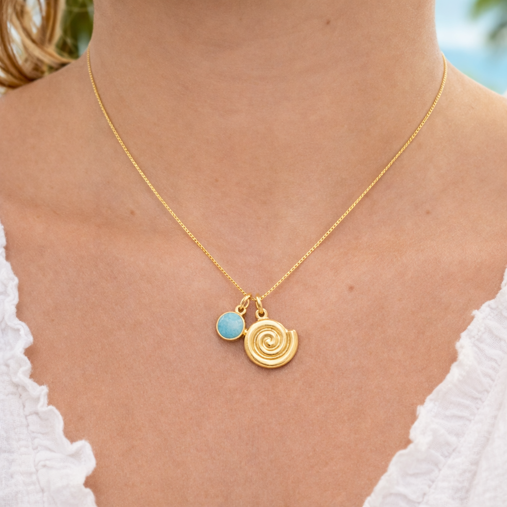 Collar | Almeja + Piedra Turquesa S