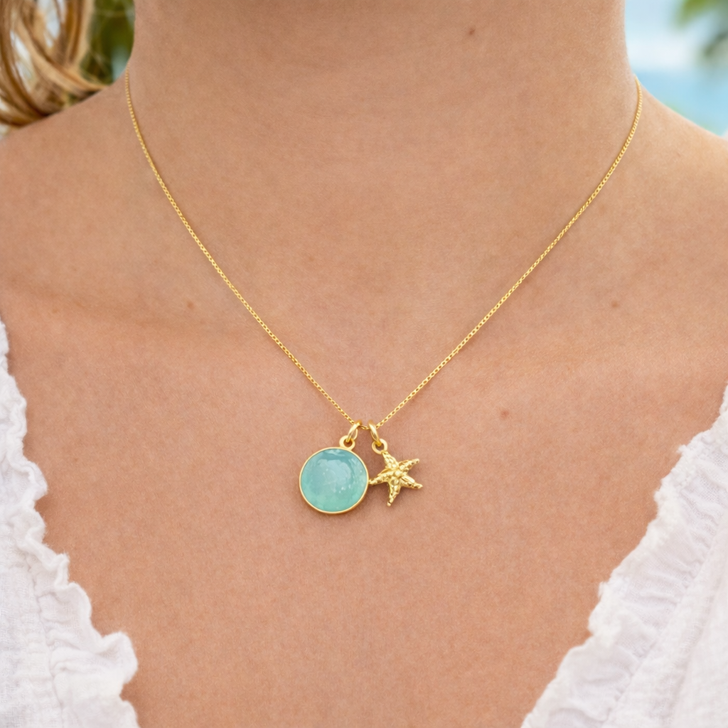 Collar | Estrella + Piedra Turquesa L