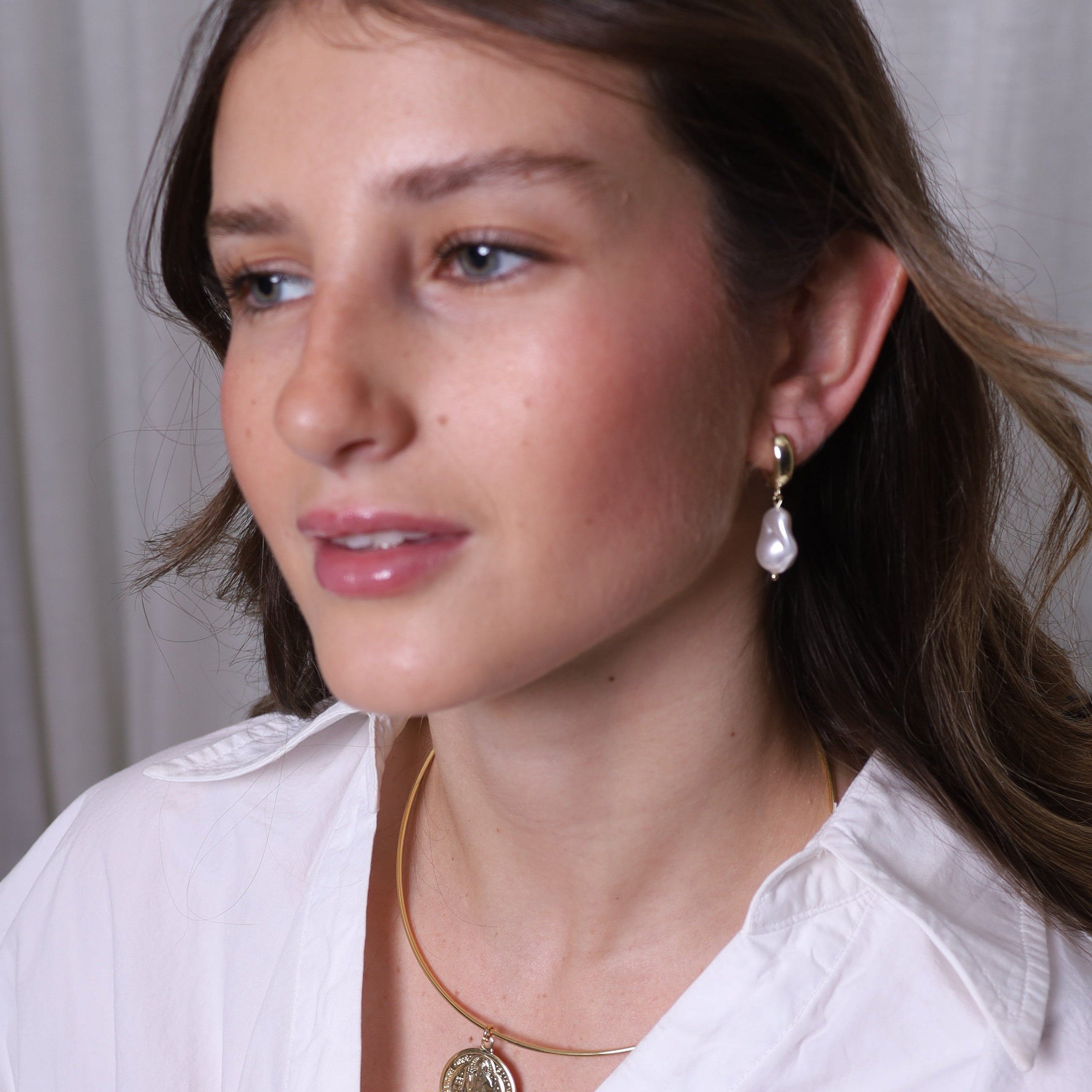 Aros |  Argollas Pearl Gold