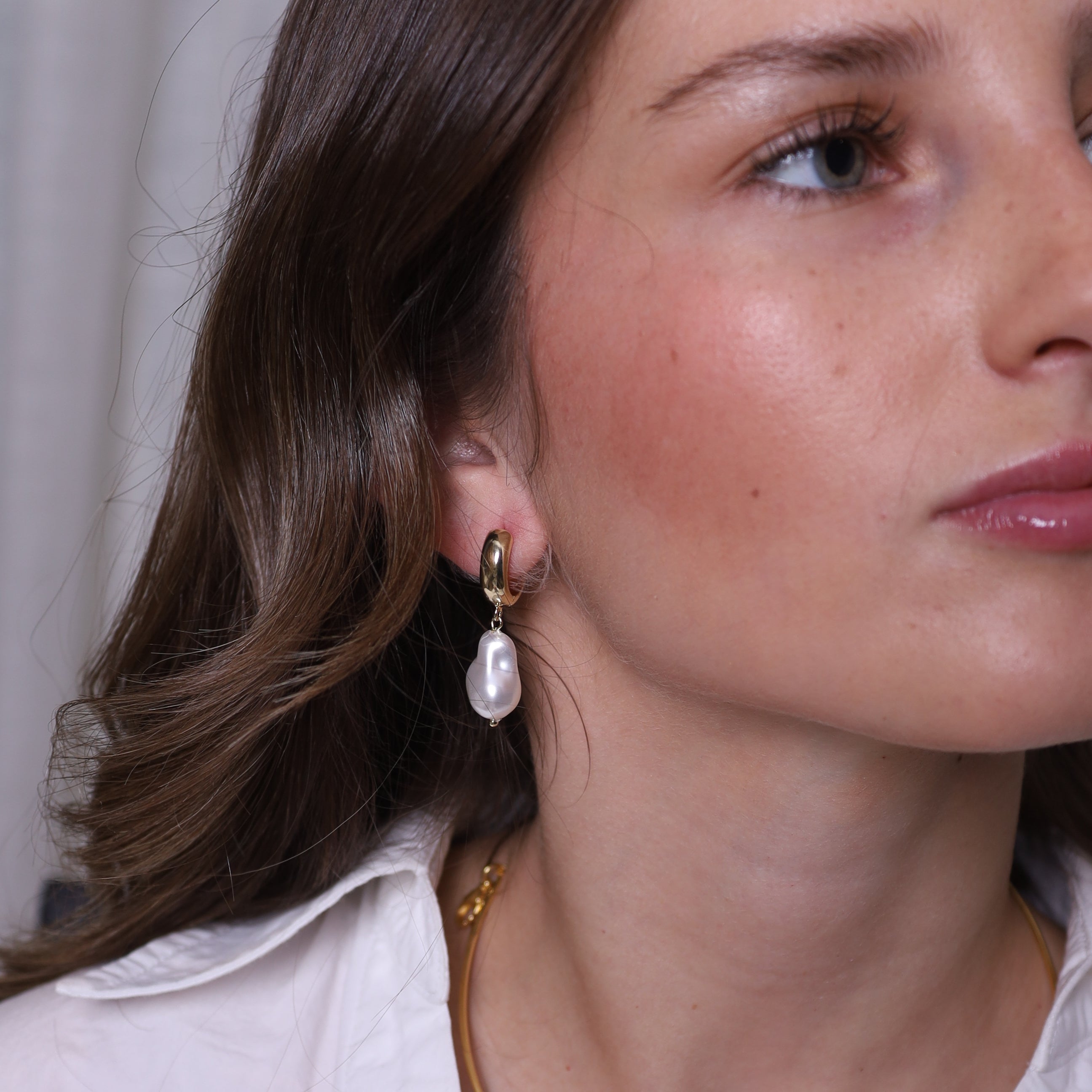Aros |  Argollas Pearl Gold