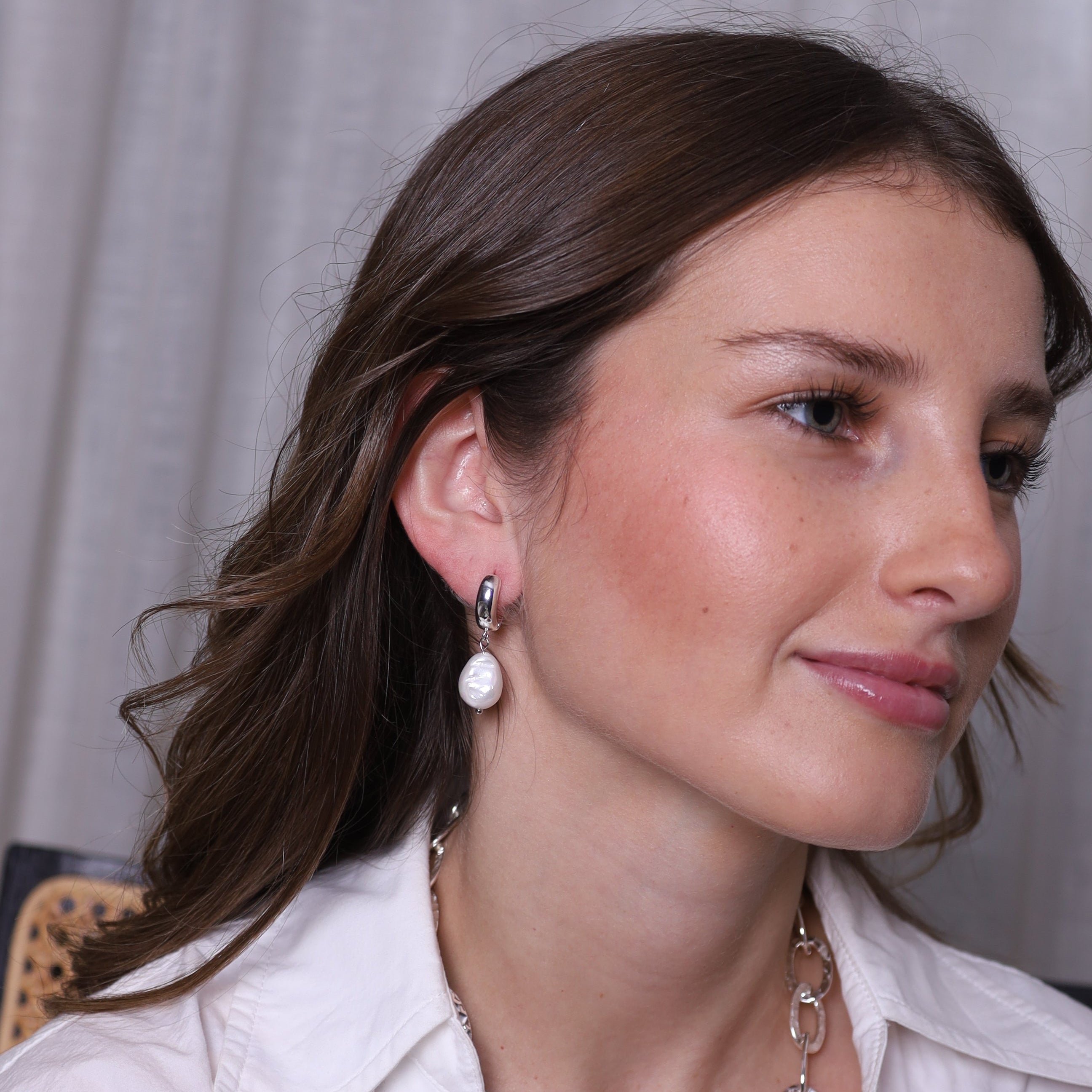 Aros |  Argollas Pearl Silver