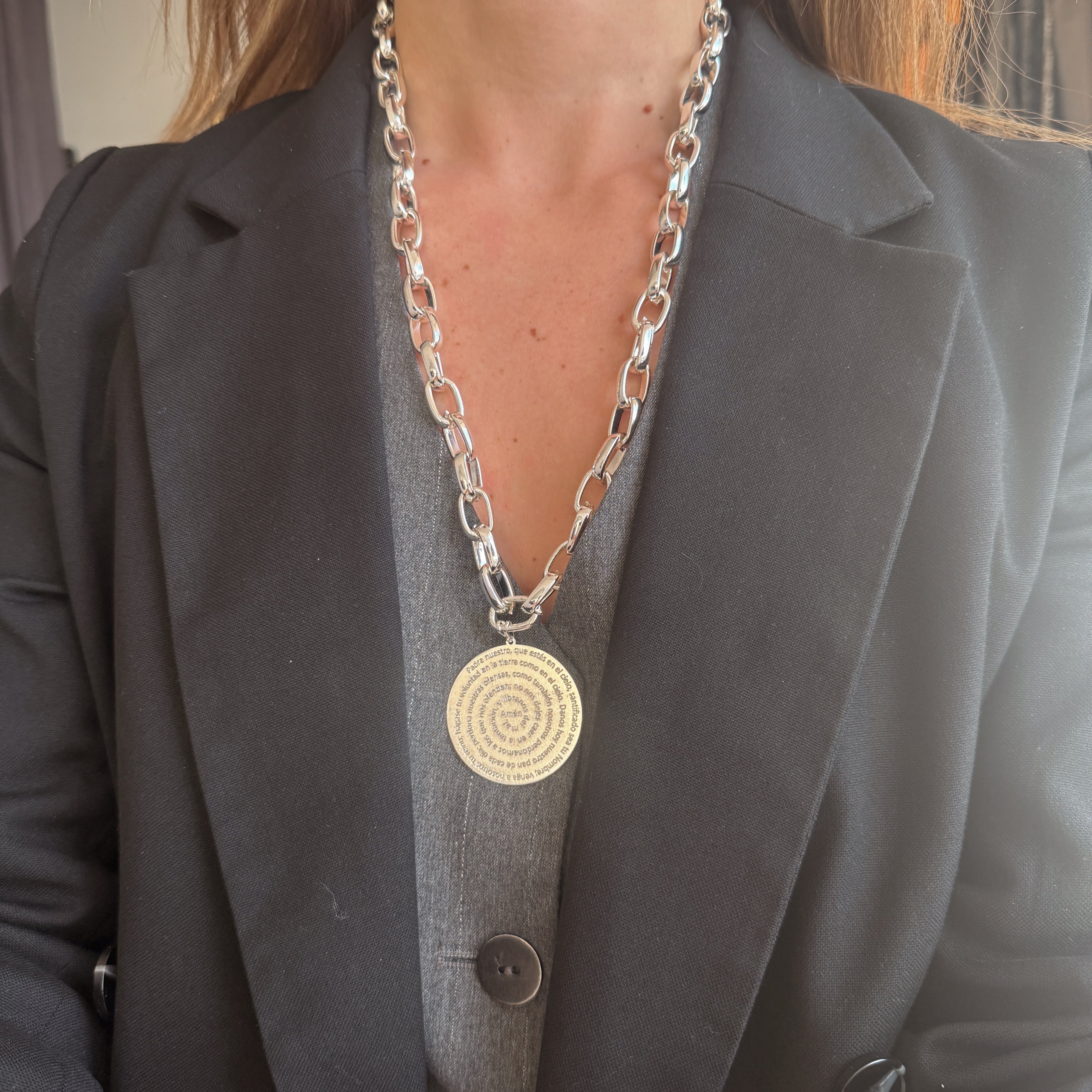 Collar |Padre nuestro XL silver