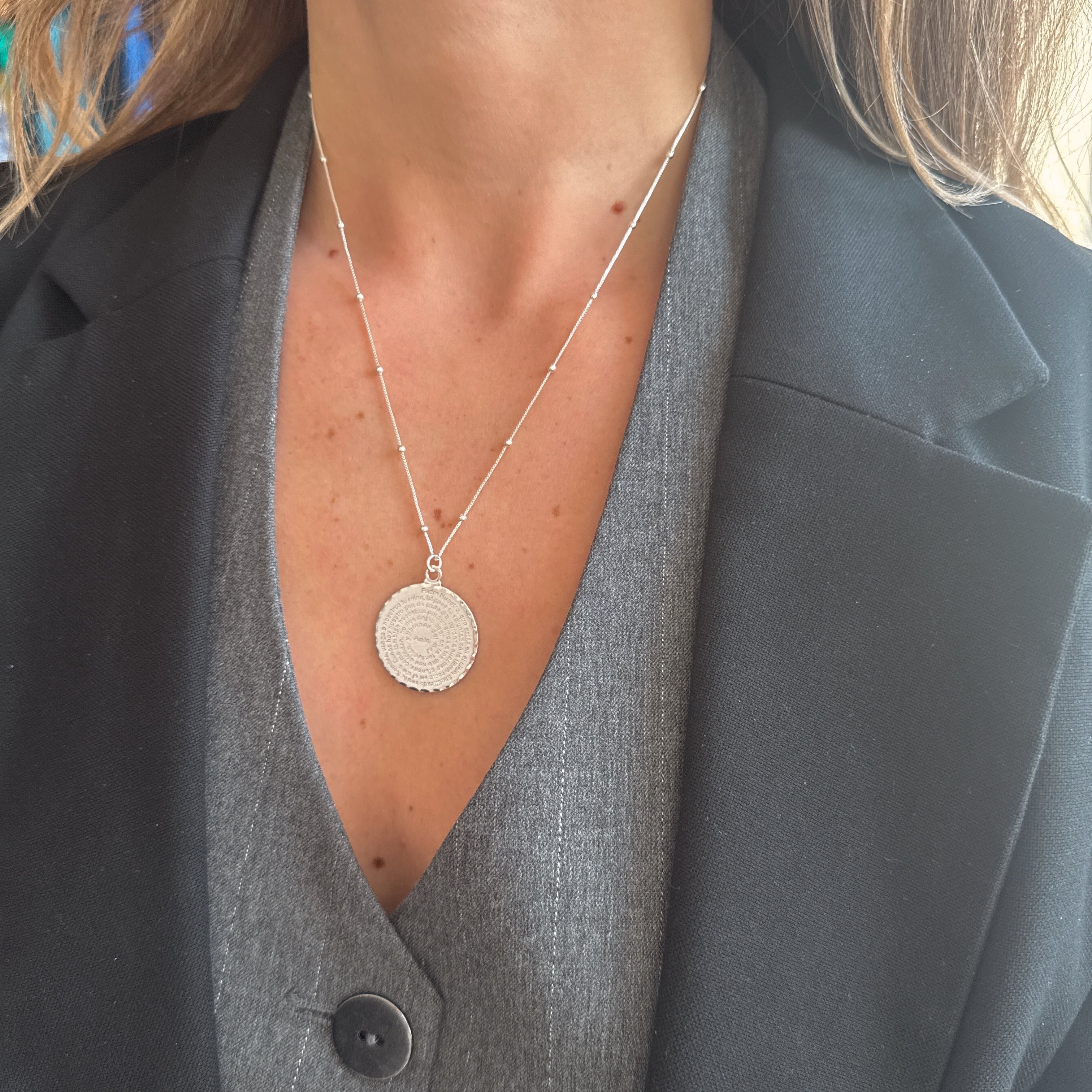 Collar | Delicate Padre Nuestro Silver