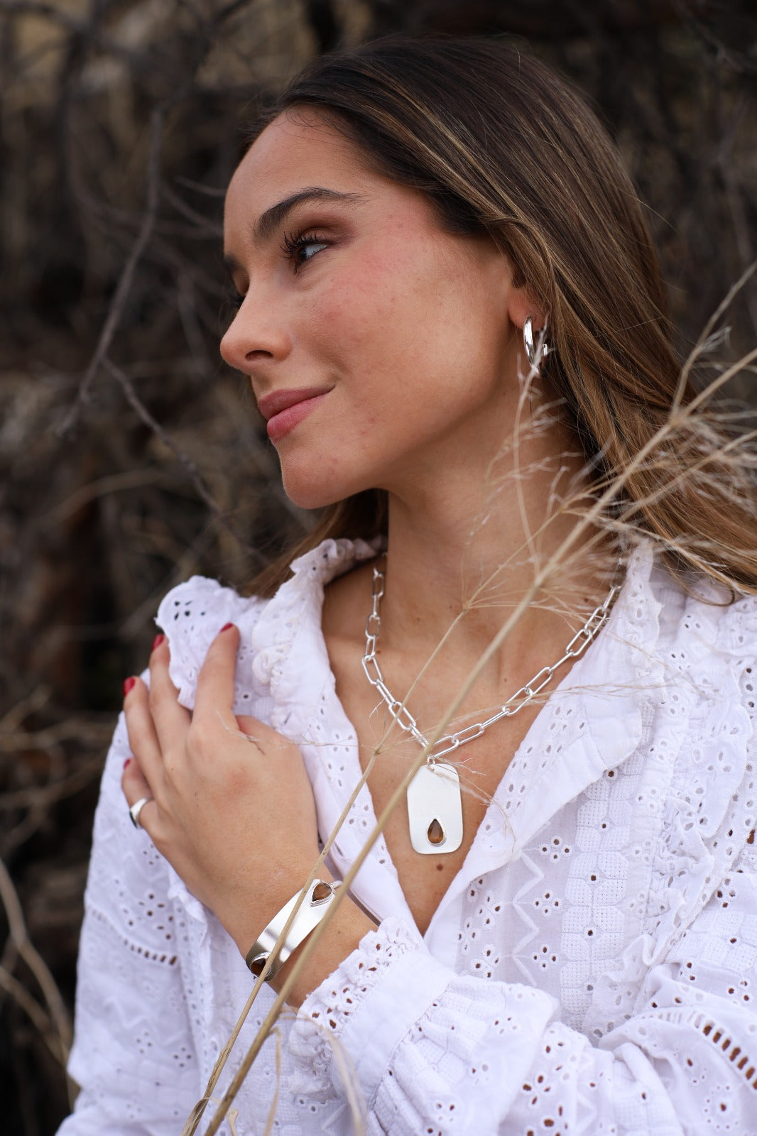 Collar Placa | Shadow Writer Silver