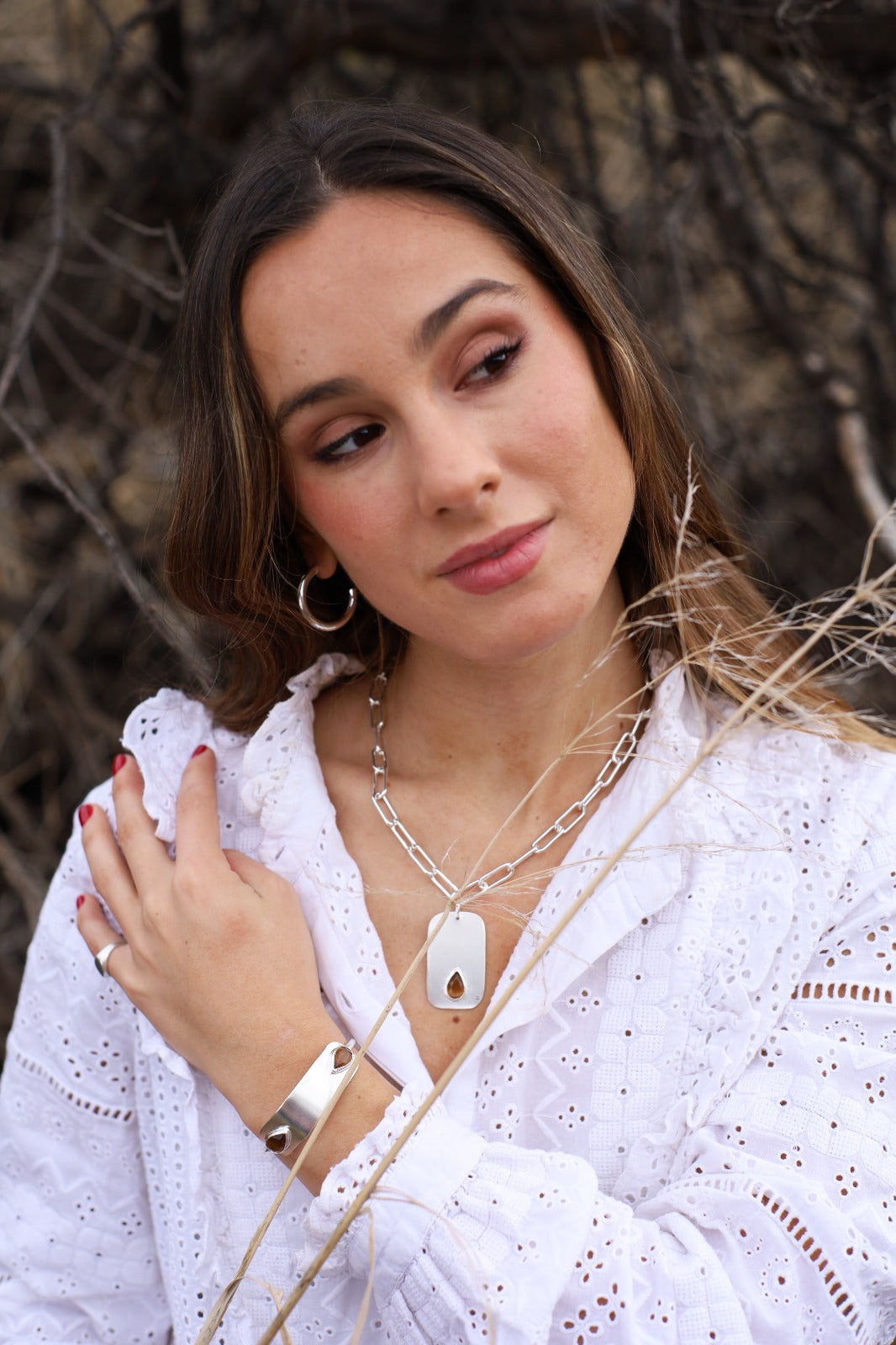 Collar Placa | Shadow Writer Silver