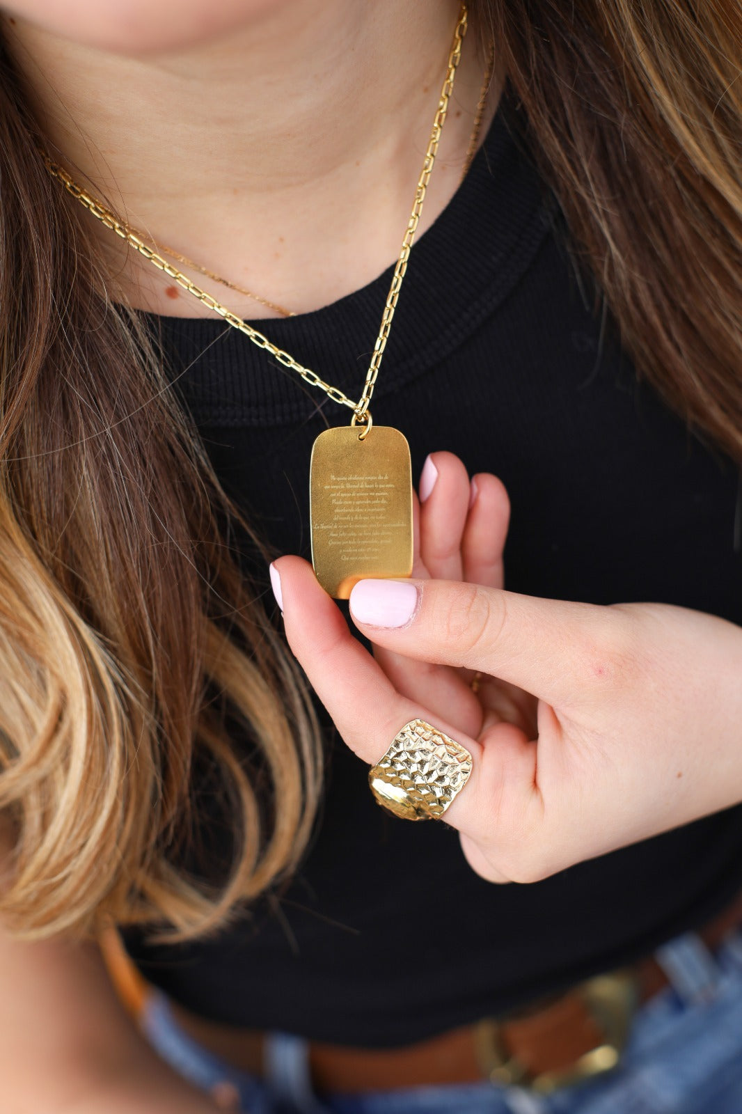 Collar Placa | Shadow Writer Silver