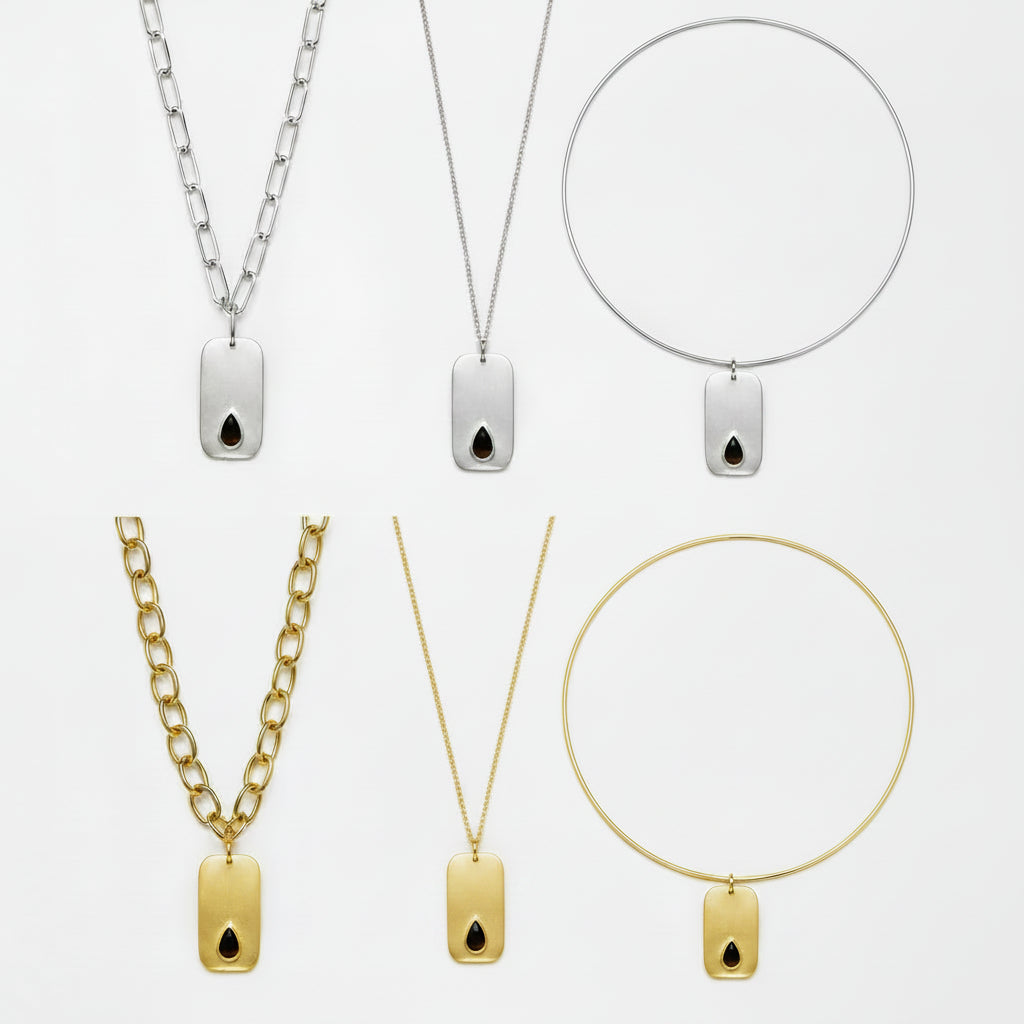 Collar Placa | Shadow Writer Silver