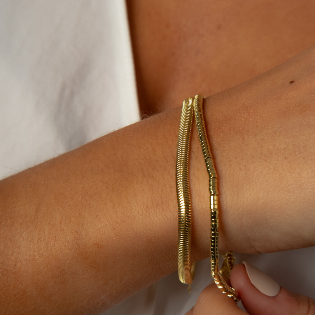 Pulsera | Mostacillas Tubo Oro